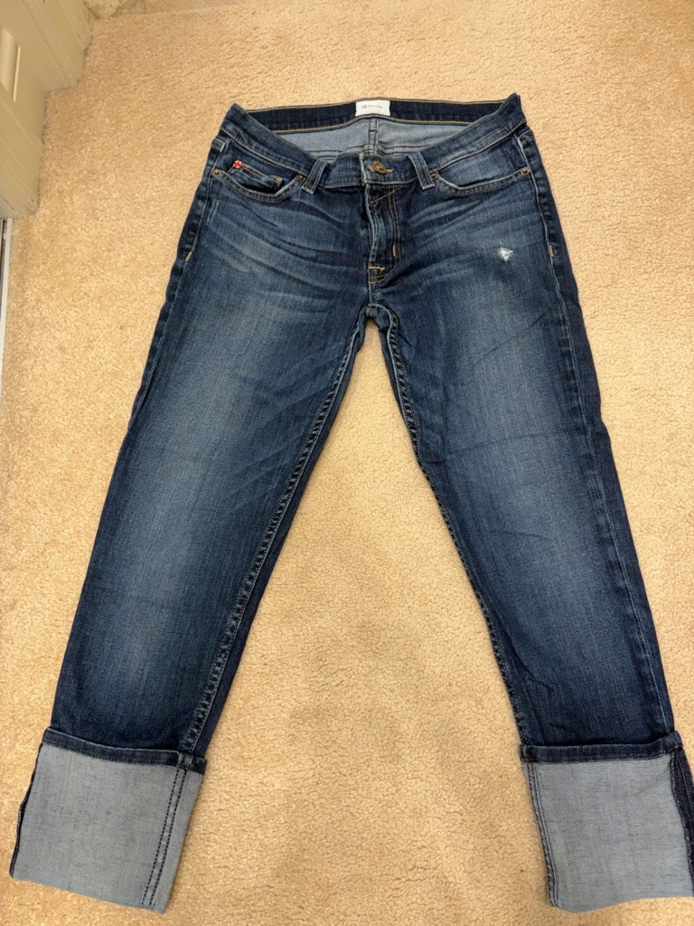 Hudson Jeans Dark Blue Cuffed Ankle Jeans